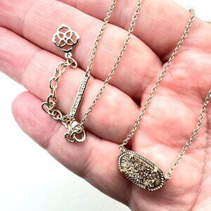 Kendra Scott Necklace Elisa Gold Tone Druzy Pendant